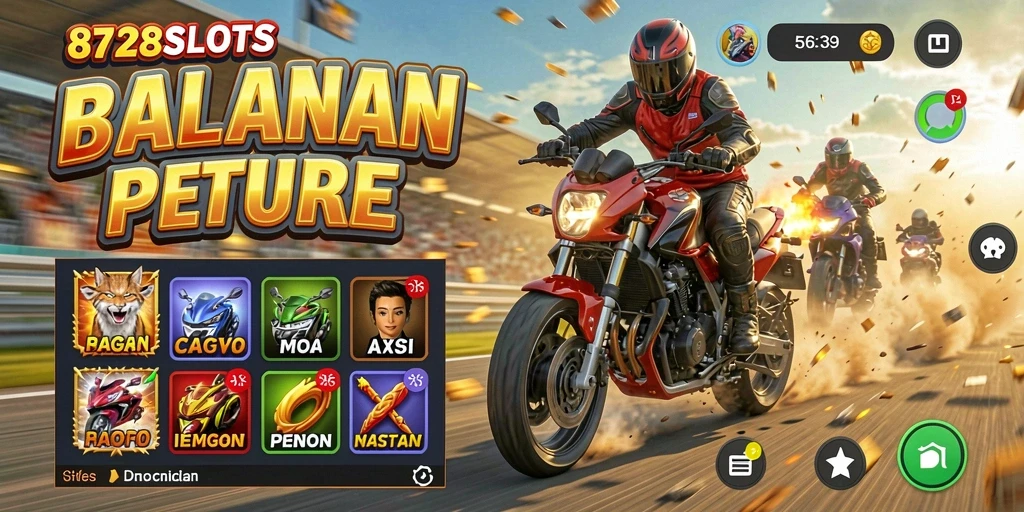 Gameplay seru di 8728SLOTS dengan balapan motor yang mendebarkan.