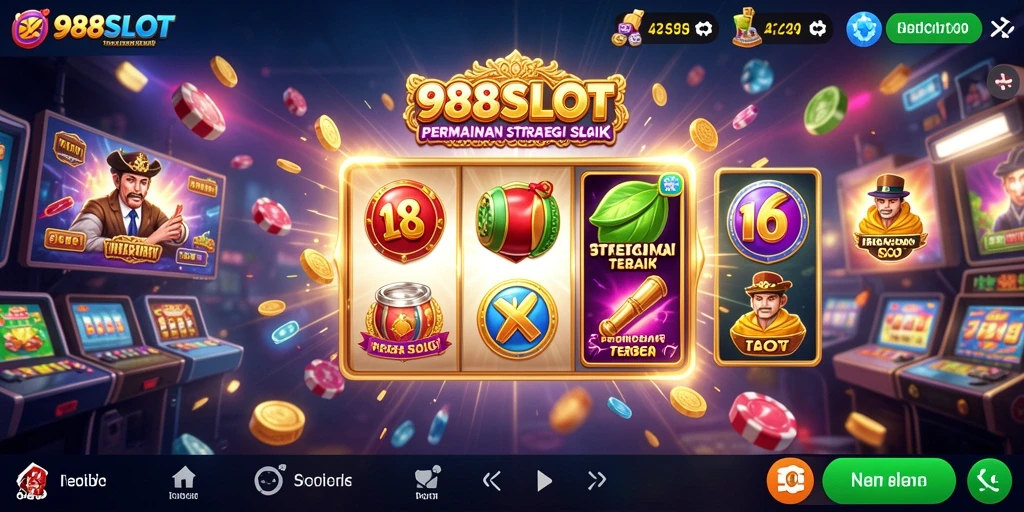 Tampilan screenshot utama 988SLOT menunjukkan berbagai strategi permainan slot.
