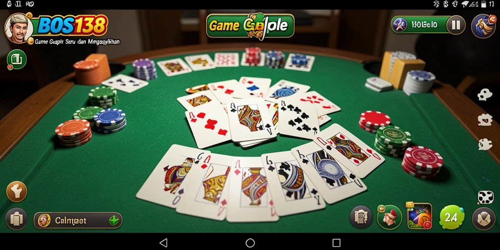 Gameplay Gaple seru dengan antarmuka yang menarik.