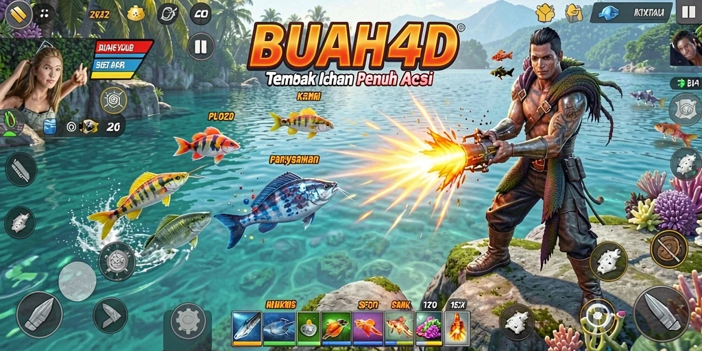 Tampilan gameplay menarik BUAH4D saat menembak ikan.