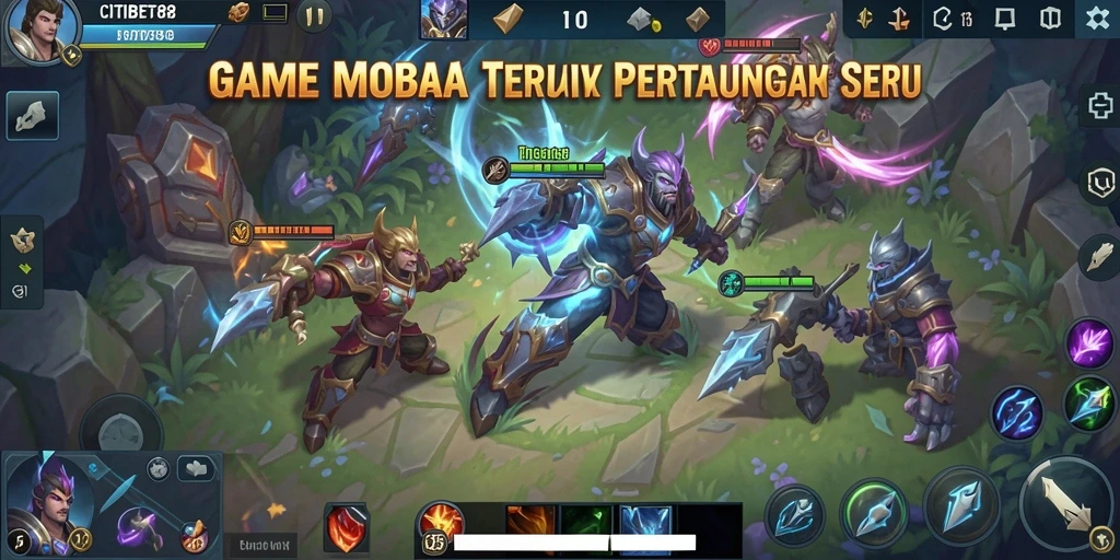 Tampilan gameplay seru CITIBET88 dengan aksi MOBA yang mendebarkan.