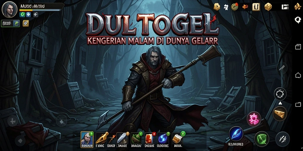 Tampilan gameplay DULTOGEL yang menyeramkan dan menegangkan.