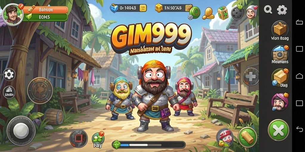 Tampilan menarik dari gameplay GIM999 yang seru dan santai.