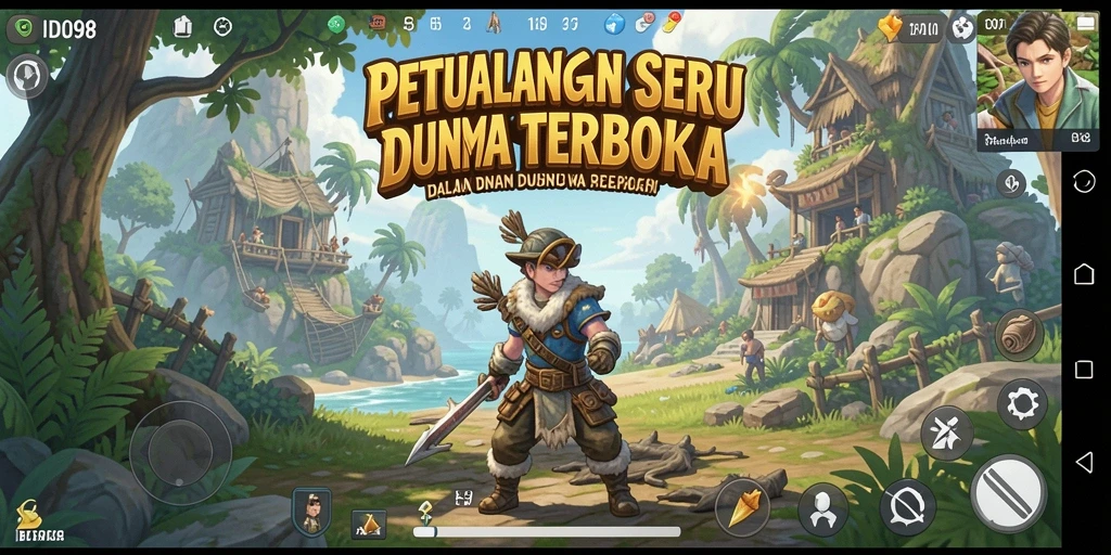 Tangkapan layar menunjukkan aksi seru dalam dunia terbuka ID098.