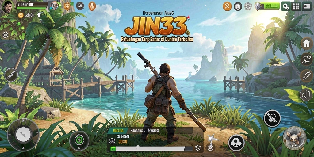 Screenshot utama JIN33 menampilkan momen petualangan Open World yang mendebarkan.
