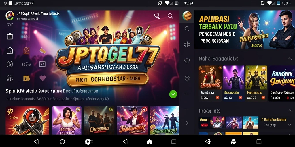 Tampilan gameplay interaktif dalam aplikasi musik JPTOGEL77.