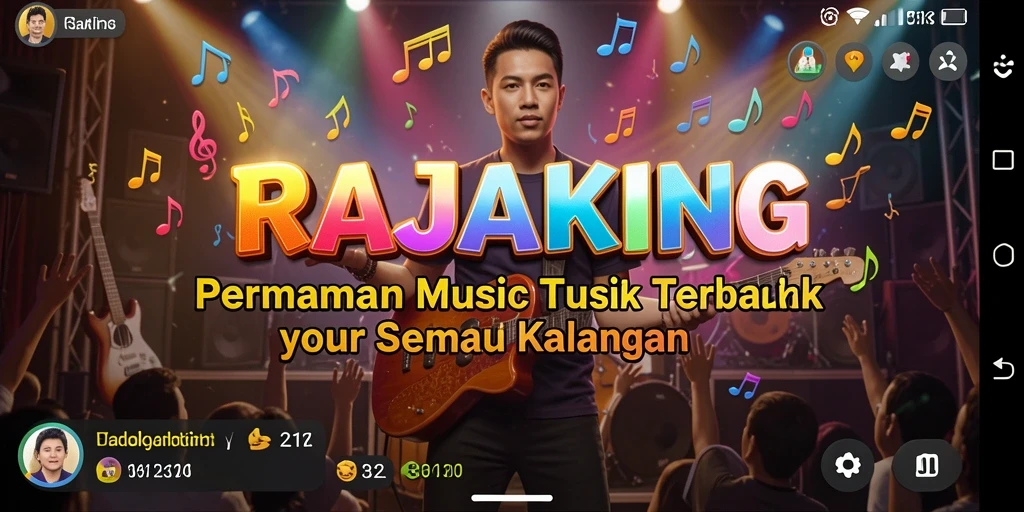 Screenshot gameplay RAJAKING menampilkan serunya bermain musik.