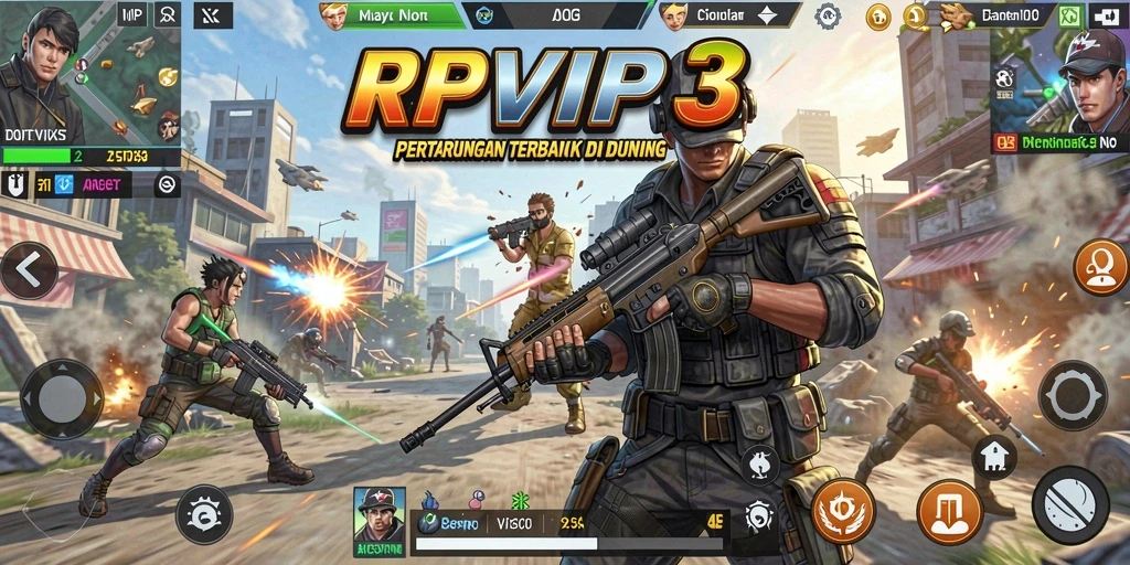 Tampilan aksi pertarungan intens di RPVIP3 yang menegangkan.