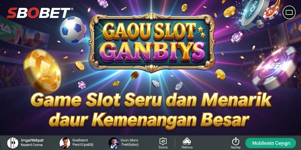 Screenshot gameplay SBOBET yang menampilkan gulungan penuh warna dan fitur bonus.