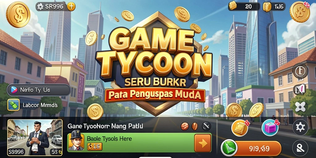 Tampilan gameplay SR996 yang menunjukkan strategi pembangunan bisnis Tycoon.