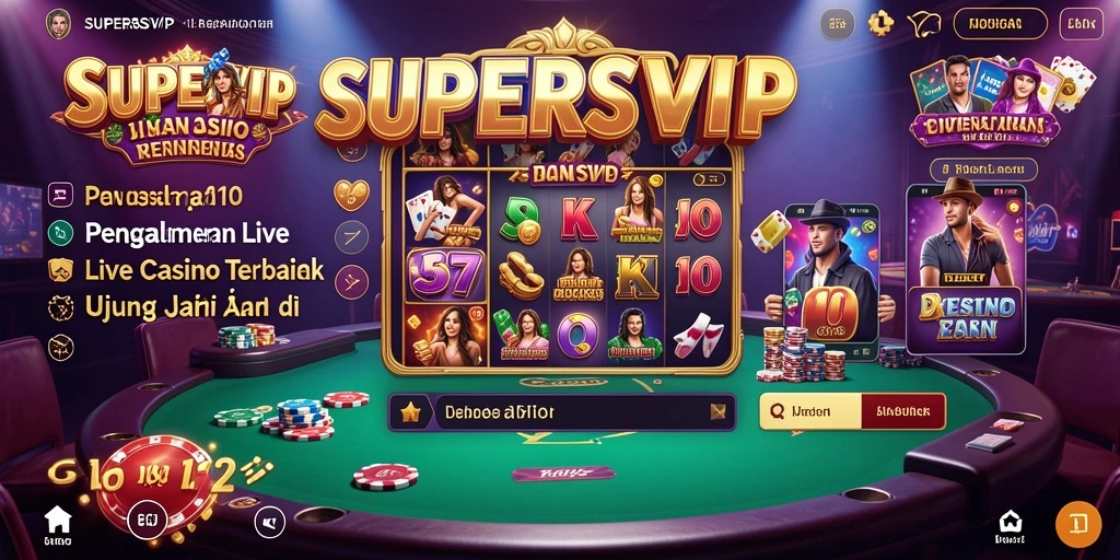Tampilan screenshot SUPERSVIP menampilkan dealer langsung dalam suasana kasino.