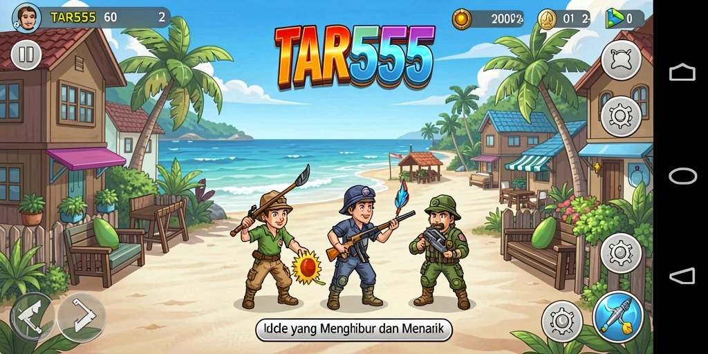 Tampilan gameplay TAR555 yang menarik dan dinamis dalam genre Idle.