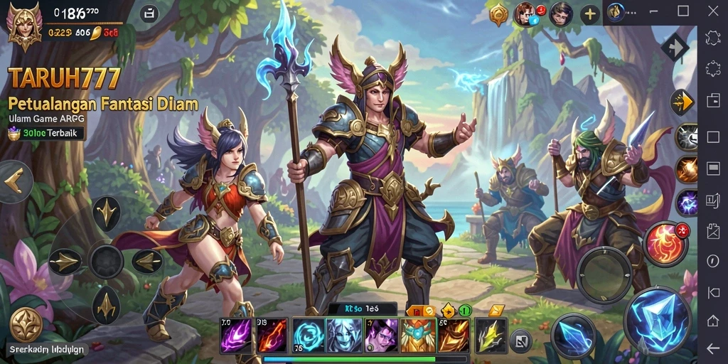 Screenshot TARUH777 menampilkan aksi pertarungan epik dalam ARPG.