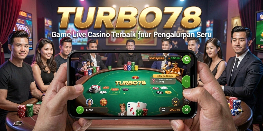 Screenshot gameplay TURBO78 menampilkan dealer profesional dan suasana kasino yang hidup.