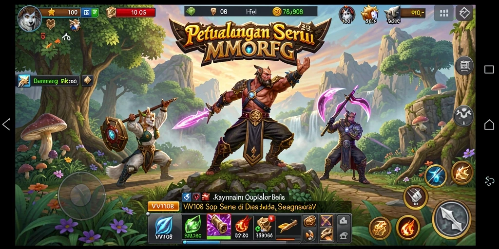 Screenshot utama VW108 menampilkan aksi seru dalam gameplay MMORPG.