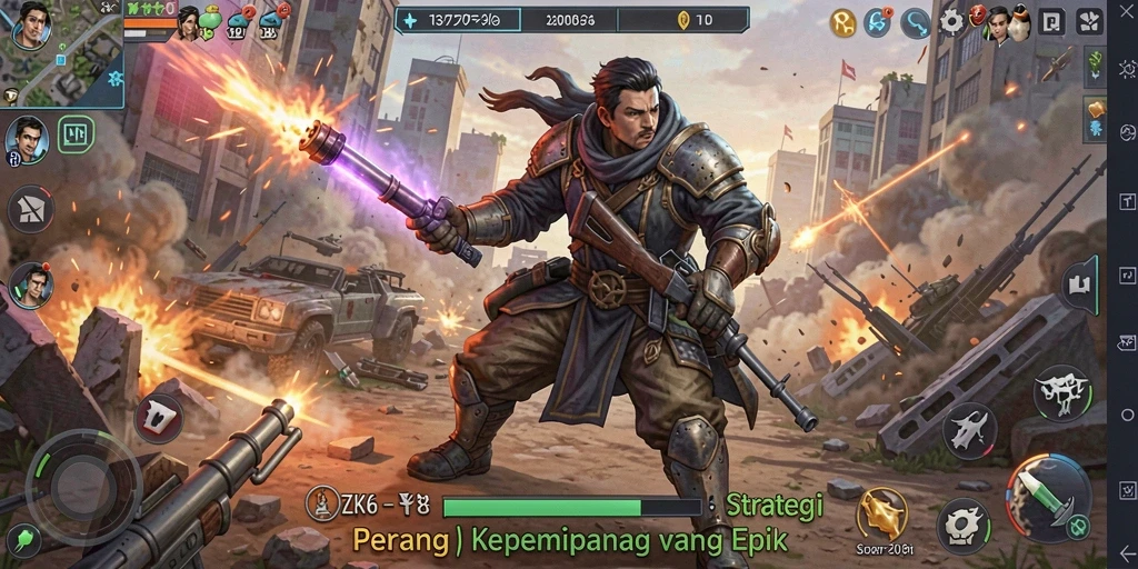 Gameplay ZK6 yang menegangkan dengan berbagai strategi pertempuran.